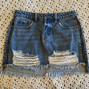 Forever 21 High-Waisted Mini Jean Skirt